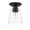 Z-Lite Annora 1 Light Flush Mount, Matte Black & Clear 428F1-MB - alternate 2